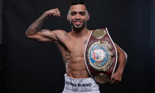 Oscar Collazo with the boxing champion belt