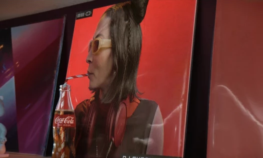 A woman sipping out of the straw