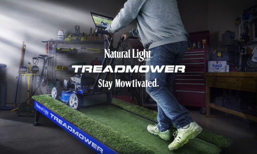 A man on the "Treadmower"