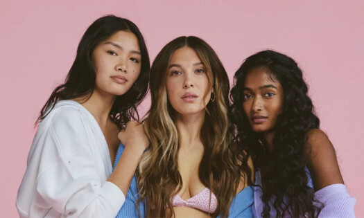 Millie Bobby brown in the middle of 2 models for a Florence by Mills Fashion shoot