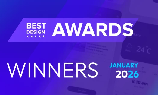 DesignRush's Design Awards banner for January 2026
