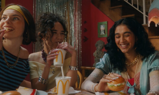 A group of friends eating McDonald's