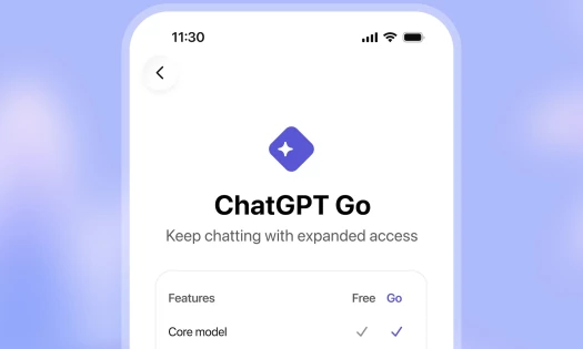 A screenshot of ChatGPT's free and Go tier options