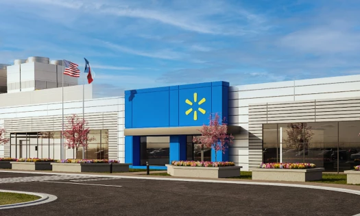 A photo showing a Walmart storefront