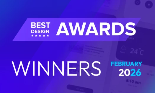 DesignRush's Design Awards banner for January 2026