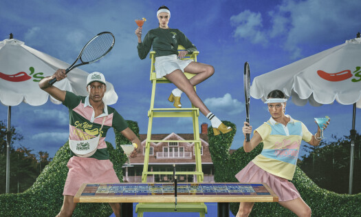 Tennis players holding up margaritas from Chili's