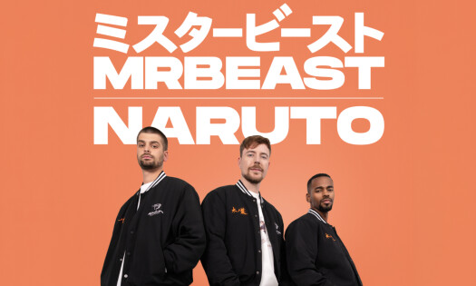 MrBeast and friends rocking the new MrBeast x Naruto merch