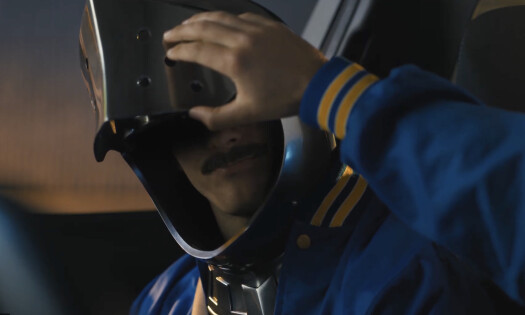 A man and his friend wearing knight's armor