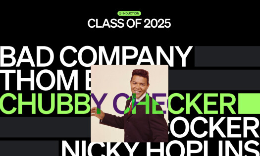 A screenshot of 2025's Rock & Roll Hall of Fame inductees on rockhall.com