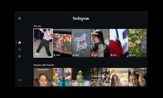 A screenshot showing Instagram's TV app adapted to a TV screen