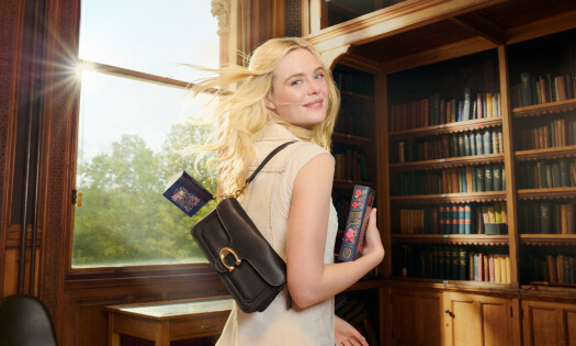 Elle Fanning with the COACH Tabby