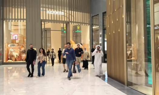 A screenshot of a Hermes store inside the Dubai Mall