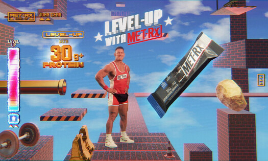 John Cena in a video game background