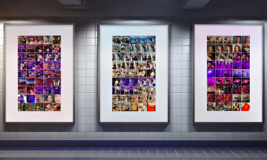 Images in a cameral roll framed as OOH billboards