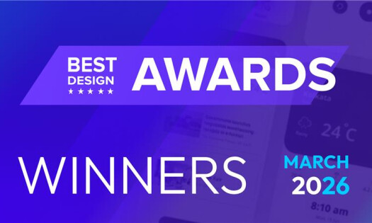 DesignRush's Design Awards banner for February 2026