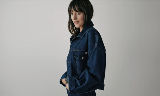 Dakota Johnson in a Calvin Klein denim set