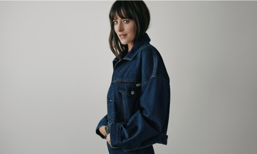 Dakota Johnson in a Calvin Klein denim set