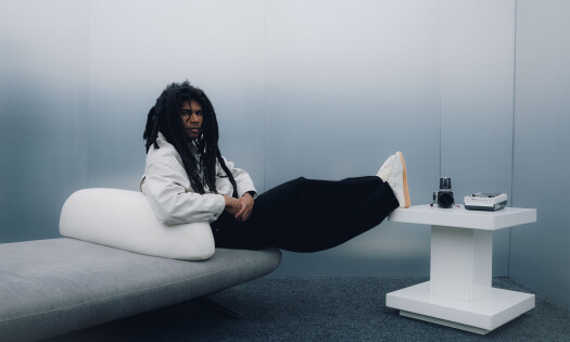 A model dons the new 'Do Not Duplicate' collection