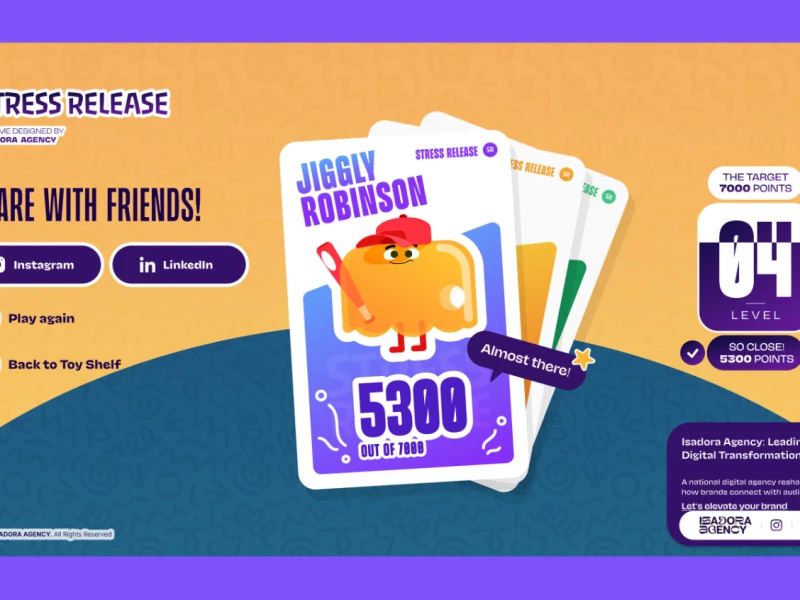 Stress Release Game website design by Isadora Marlow-Morgan.