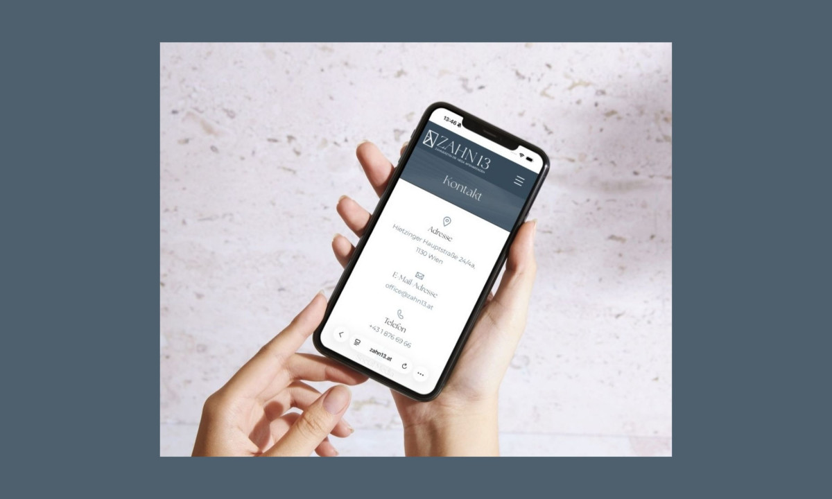 Mobile contact page enables quick access to practice details