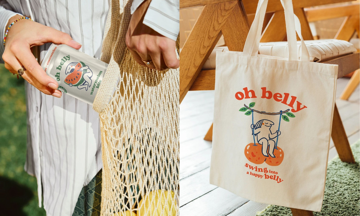 Tote bag and product use highlight cohesive brand application