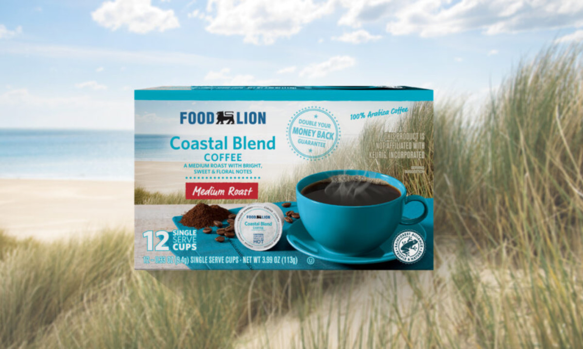 Coast-inspired coffee packaging increases shelf presence