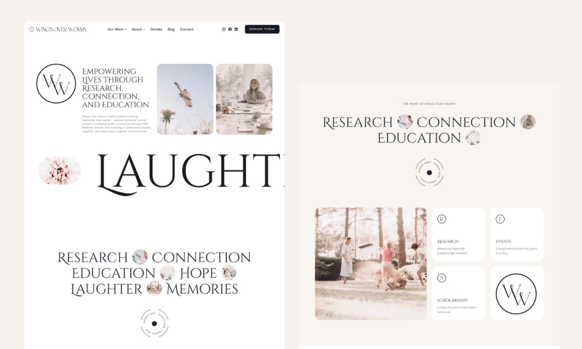 Wings Over Worry Website Design