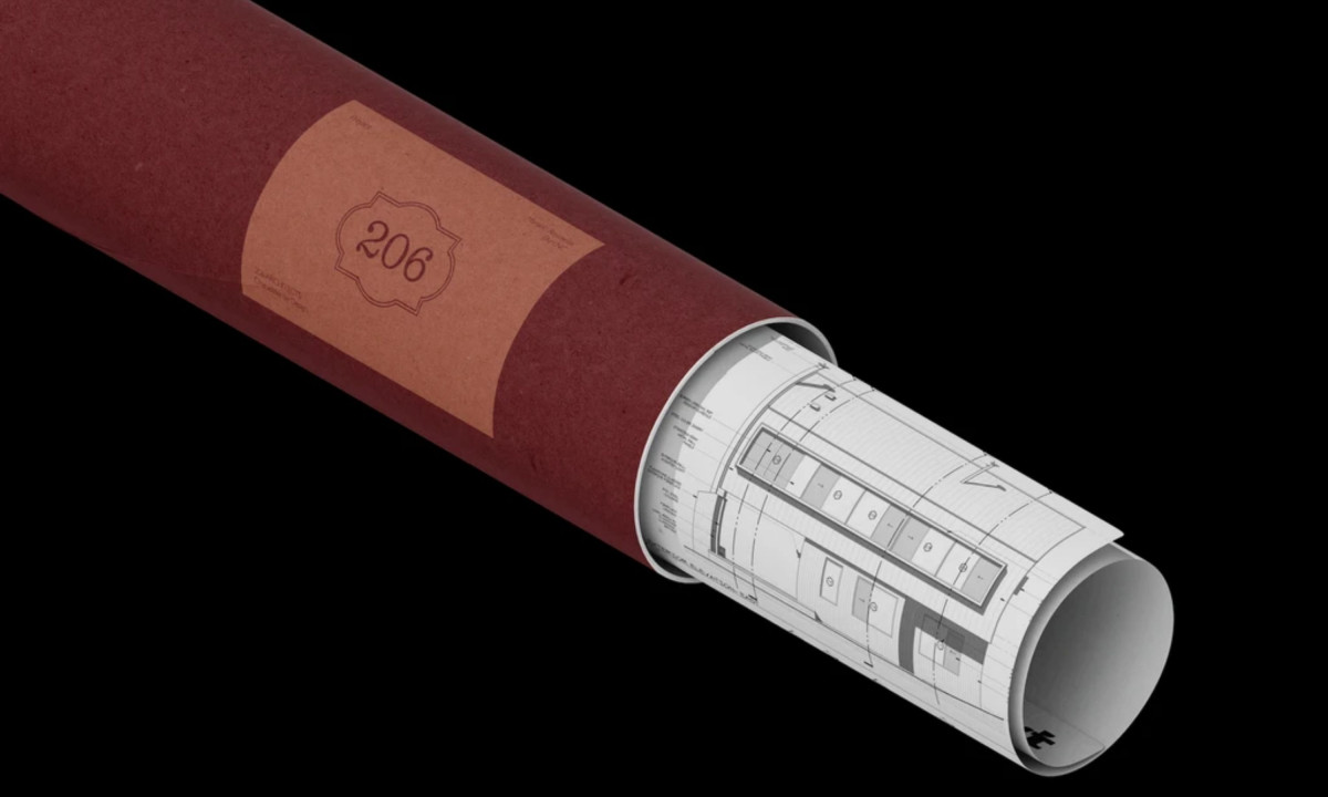 Branded tube packaging reinforces architectural presentation and craft