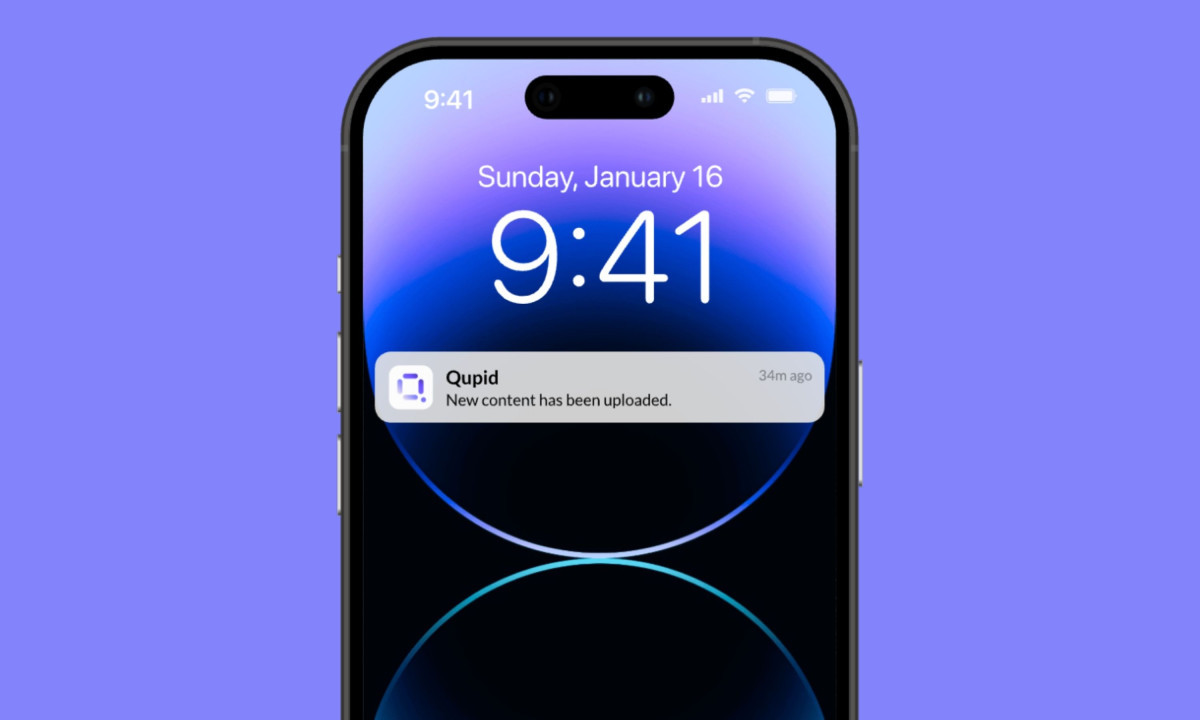 Notification highlights new content update with clean mobile UI layout