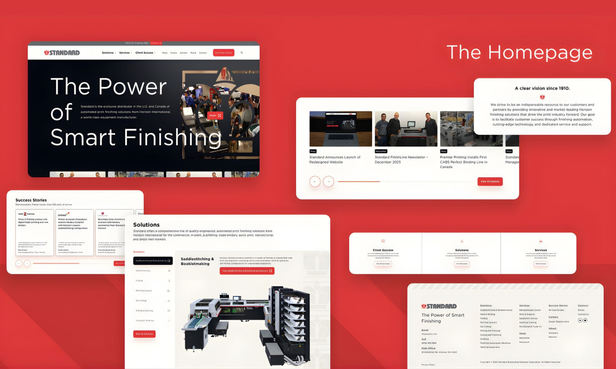 Modular homepage layout organizes content and highlights key offerings
