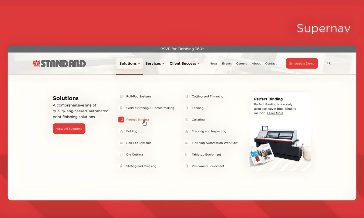 Navigation system improves product discovery with structured mega menu