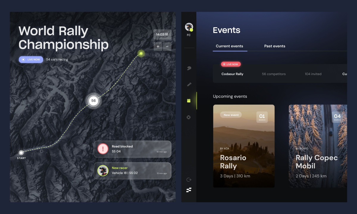 Unified dashboard combines live rally tracking, alerts, and event management