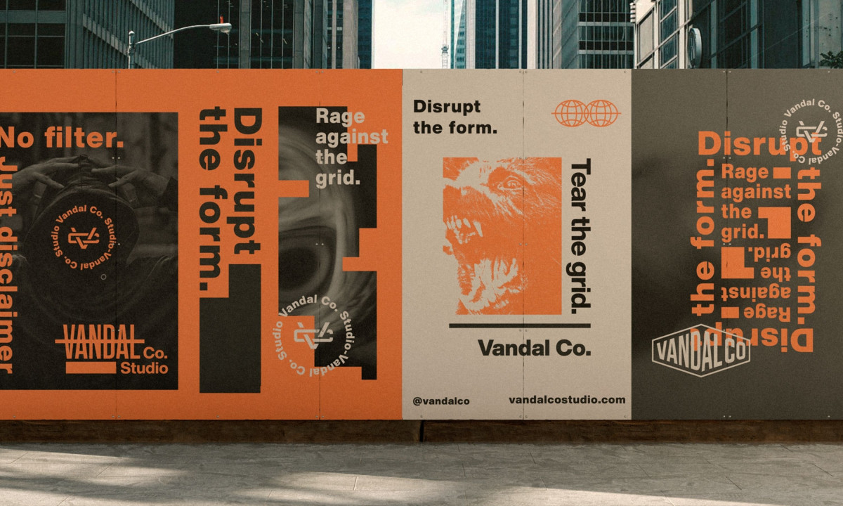 Street-style billboard mockups reinforce urban presence