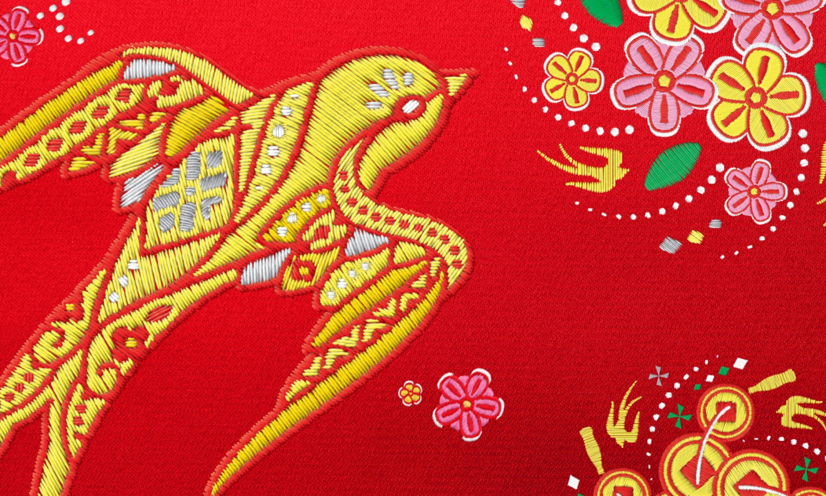 Embroidery patterns translate cultural symbols into graphics