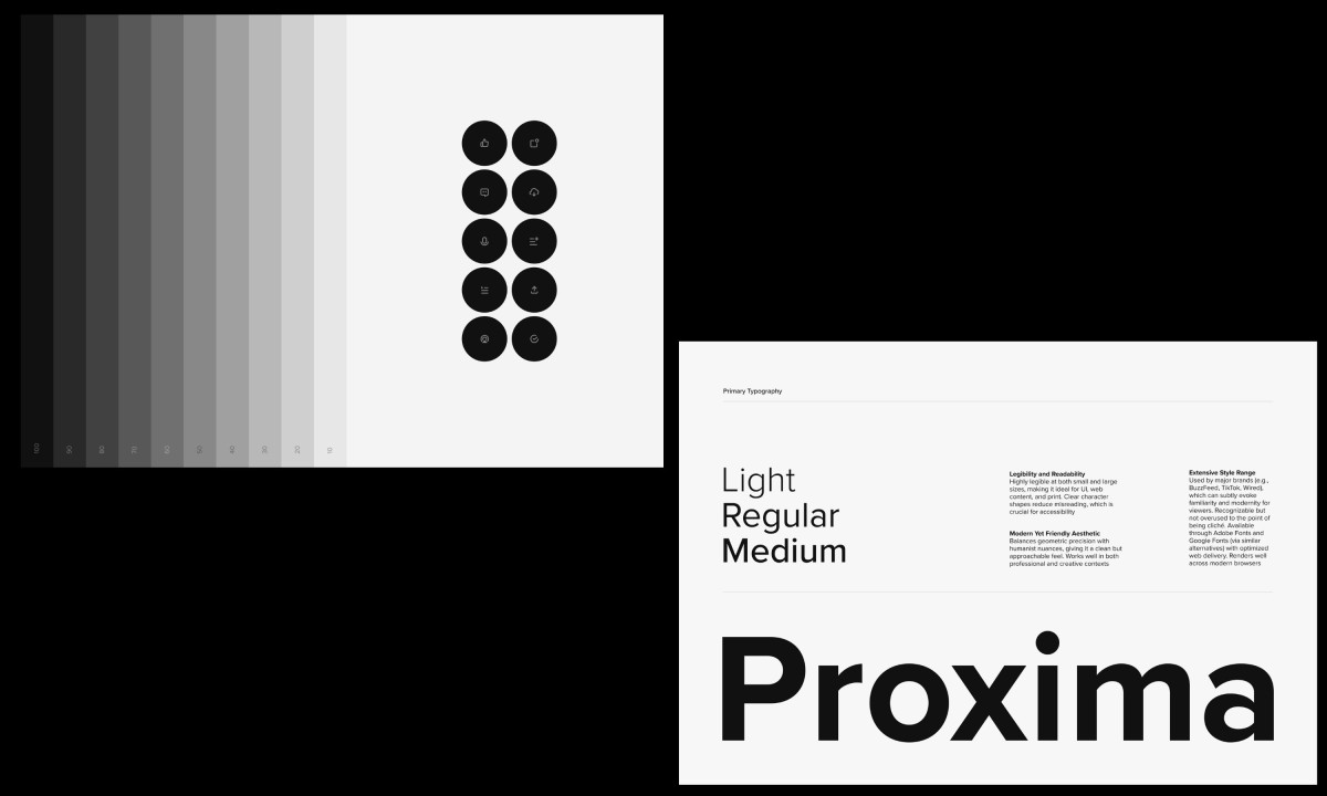 UI uses dark mode to improve focus on content