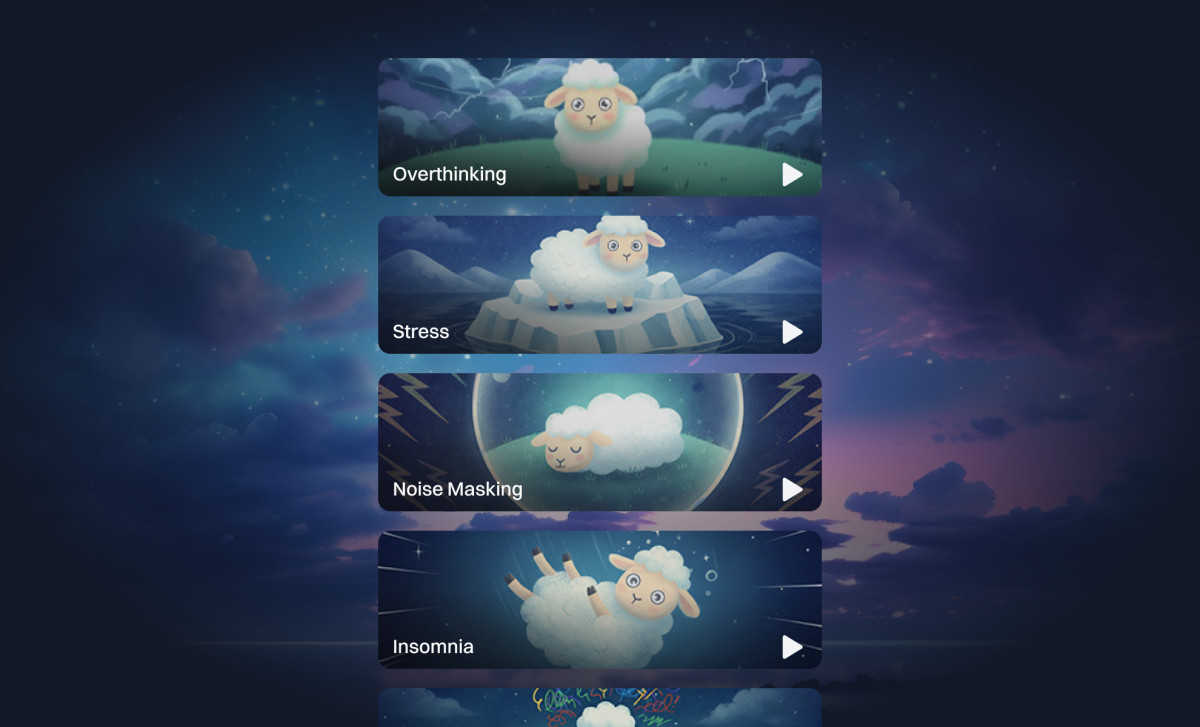 Playful sheep visuals guide calming sleep choices