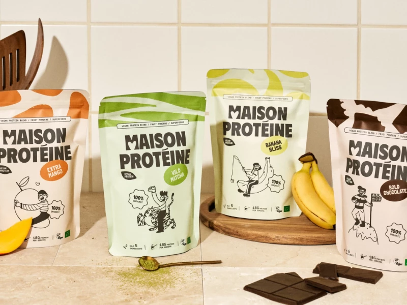 Maison Protéine packaging design by Bolden Branding.