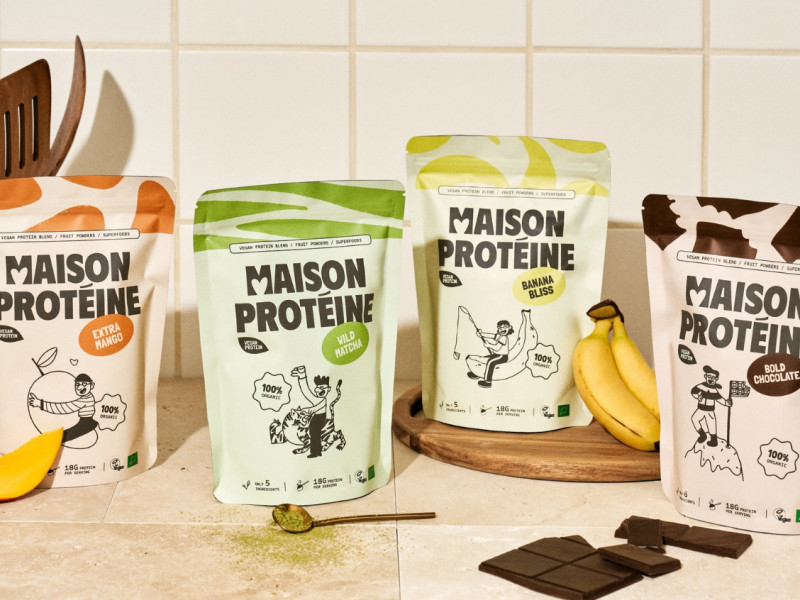 Maison Protéine packaging design by Bolden Branding.