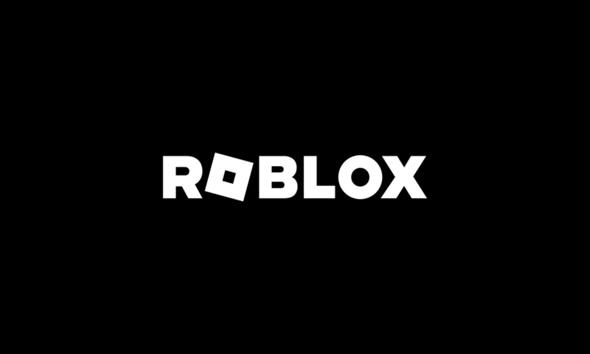 White Roblox logo against a black background