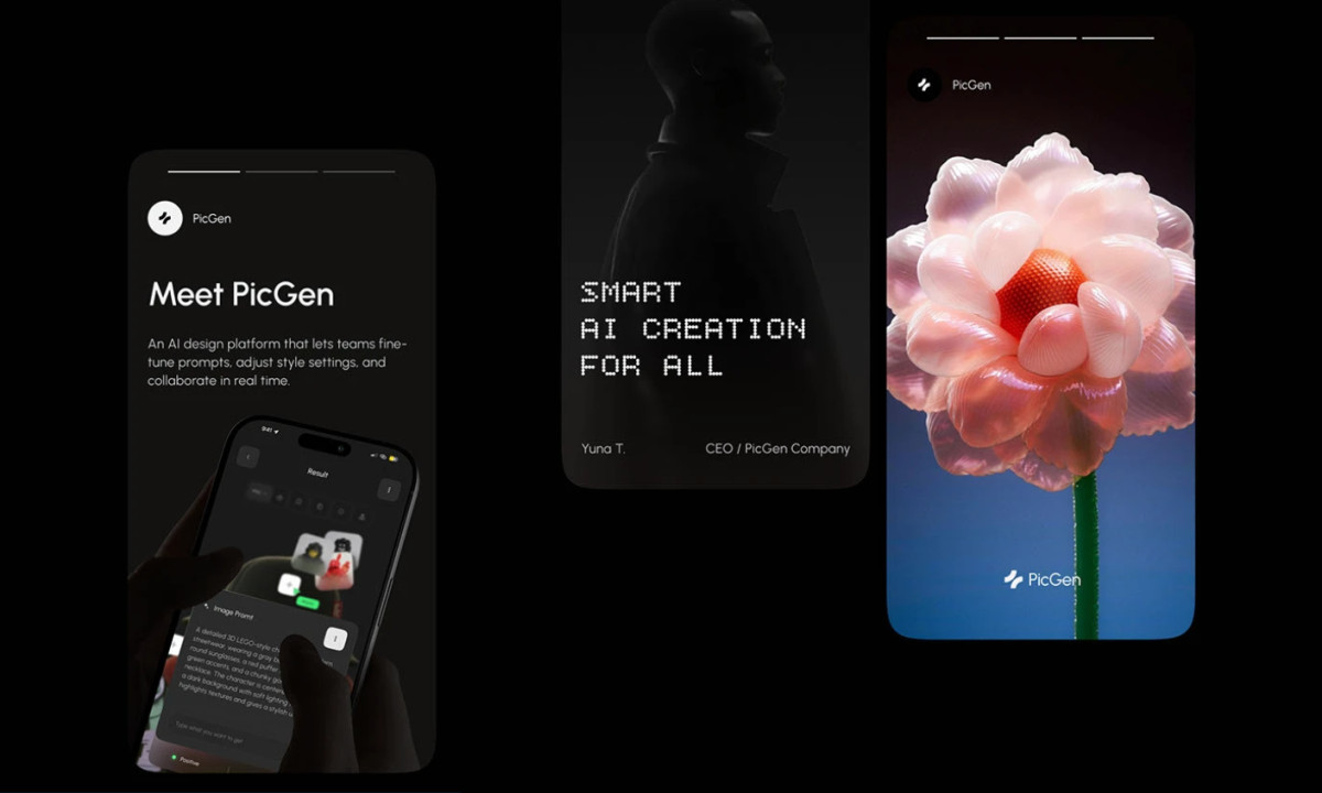 Sleek mobile interface showcasing professional AI collaboration and generation