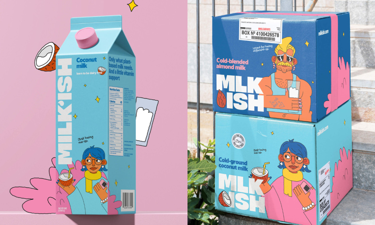 Warm, character-driven packaging for honest plant-based milk