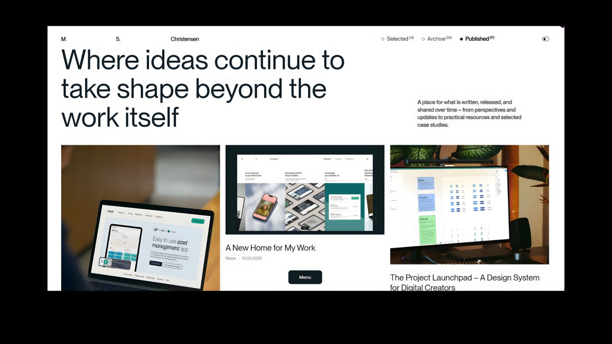 Project grid displaying multiple digital case studies