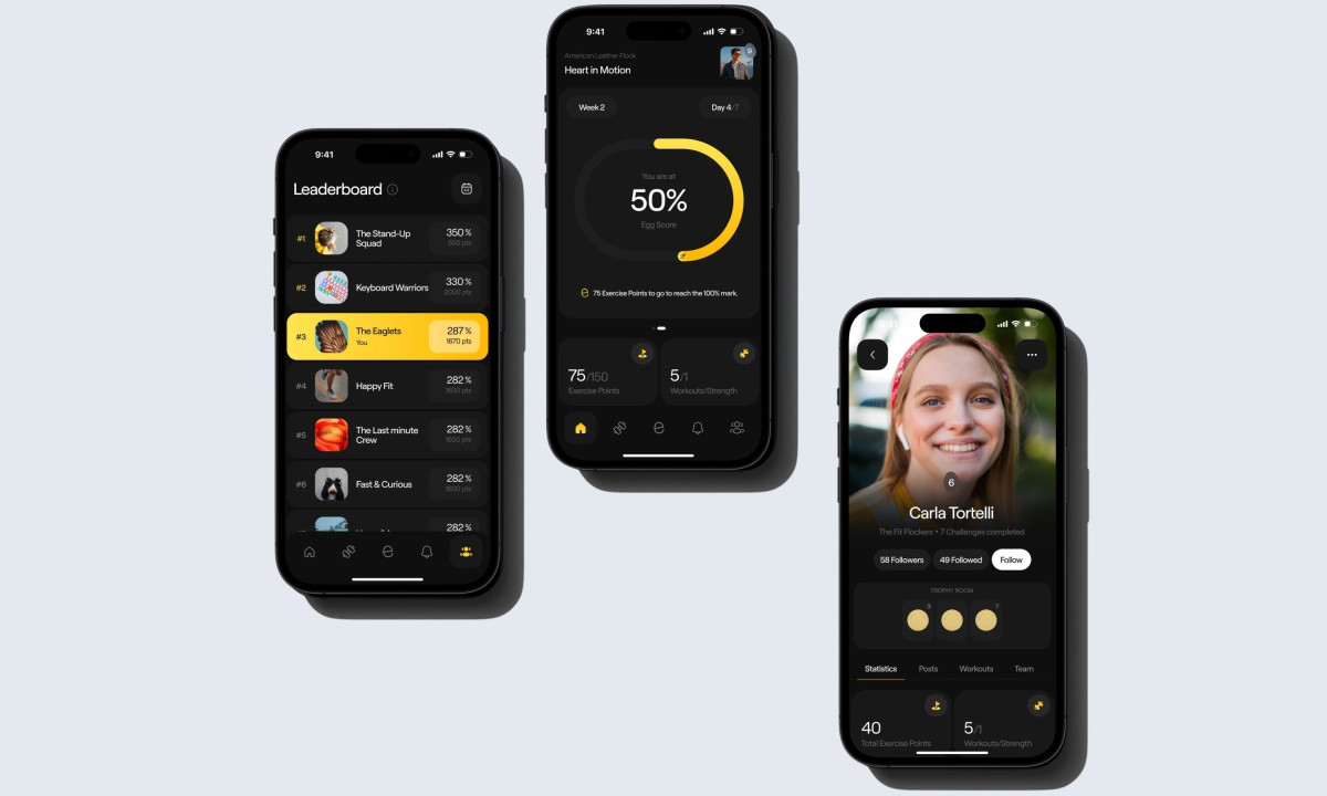 Leaderboard, progress tracking, and user profile interface