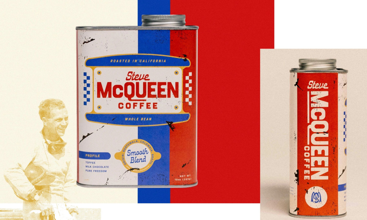 Multiple packaging variants with bold retro color blocking