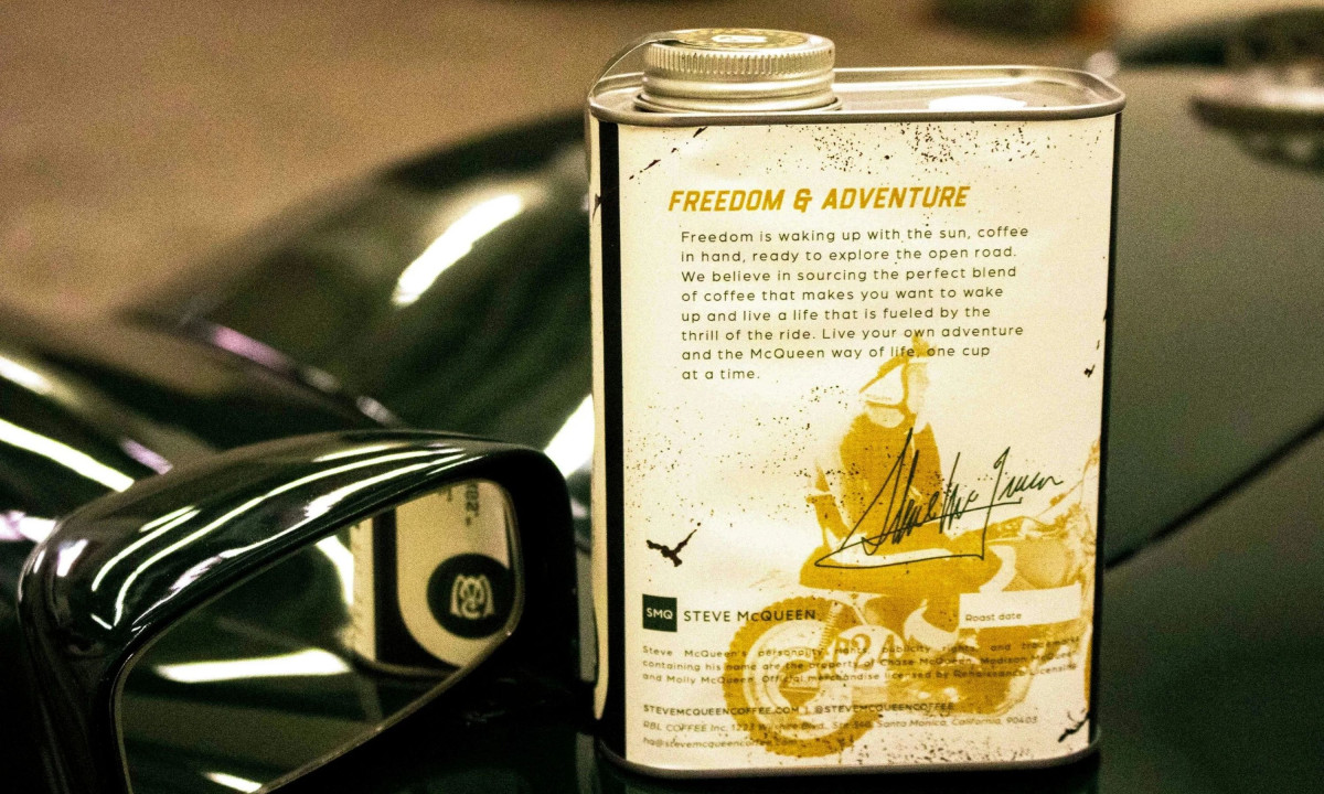 Back of coffee tin featuring storytelling and brand narrative
