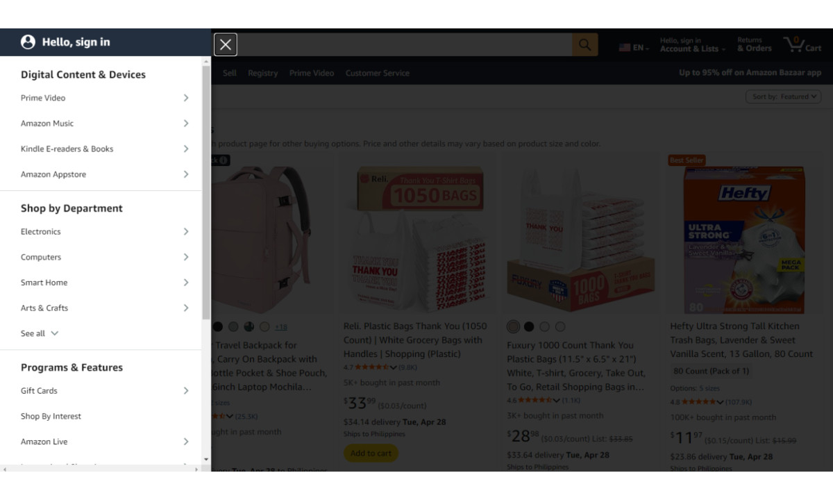 Amazon Top Website Design