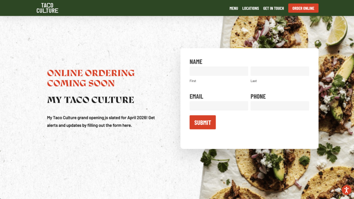 A taco site built to make you hungry