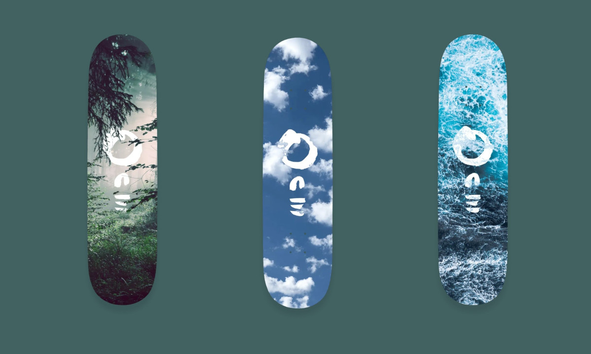 One Skateboards water, earth and sky skateboard design by WillMWCreative.
