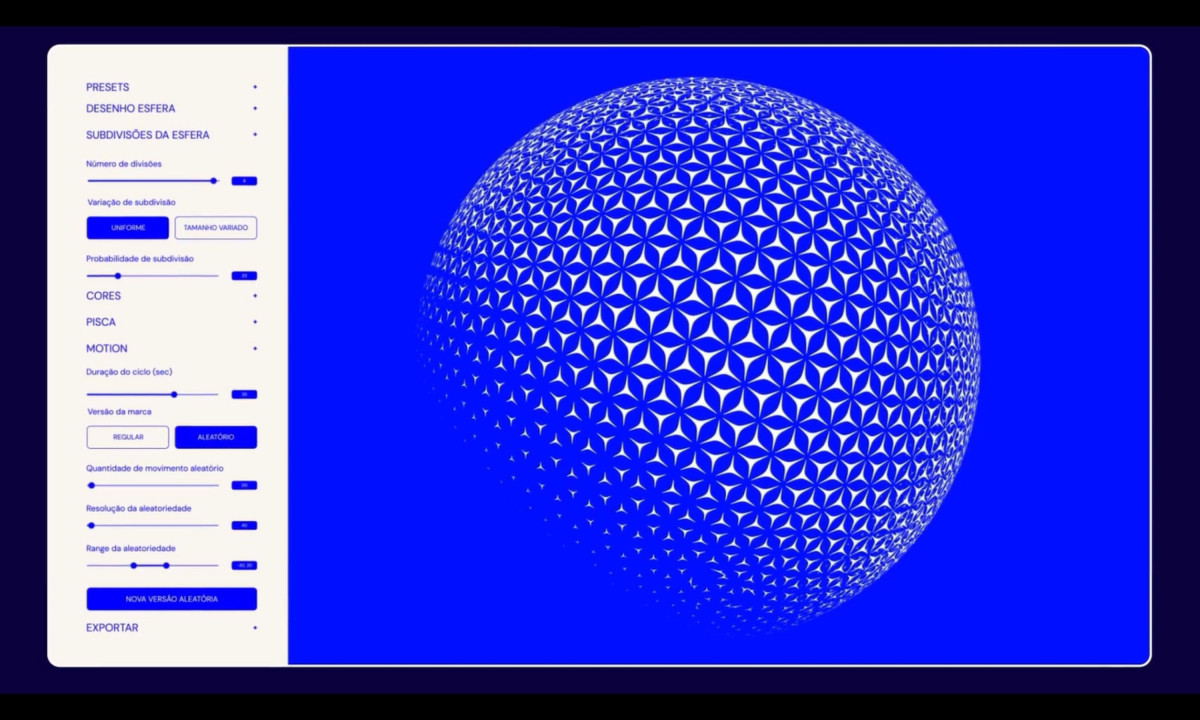 Vibrant blue gradient illuminates a layered, translucent spherical logo.