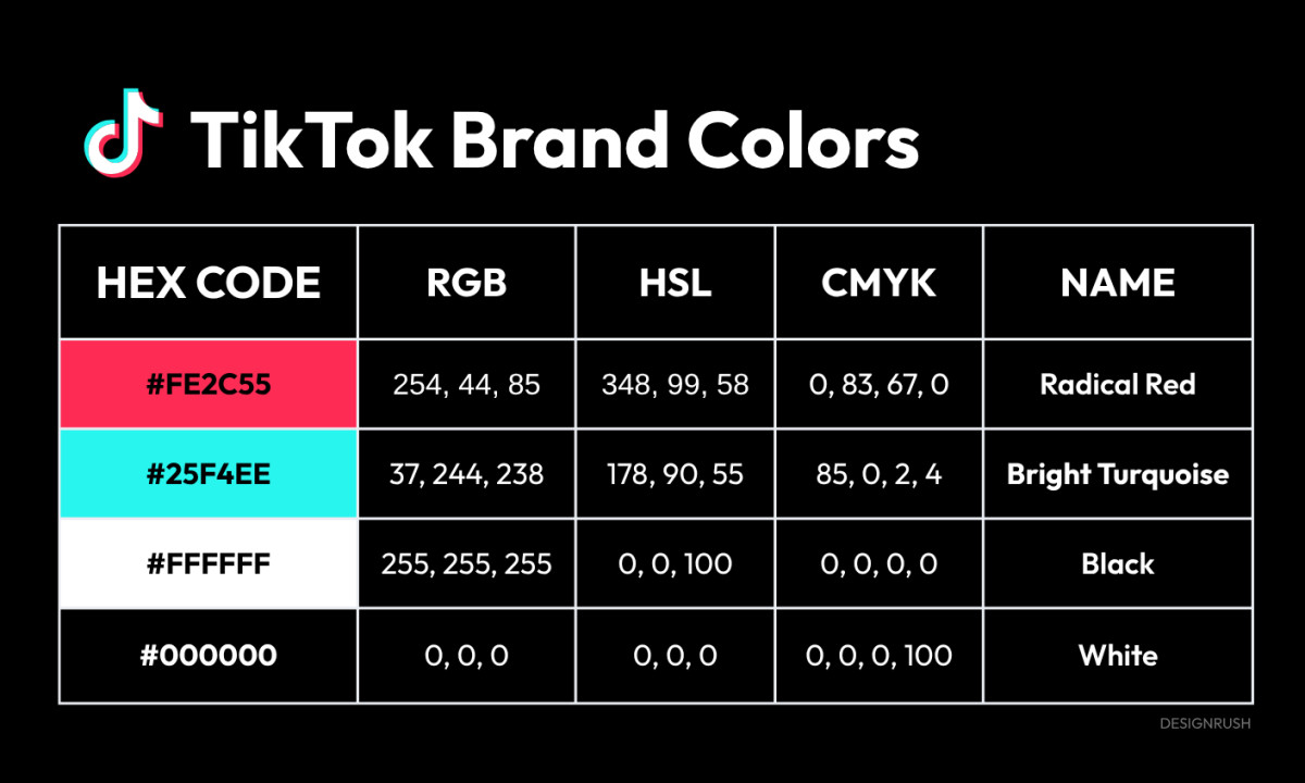TikTok Official Brand Colors